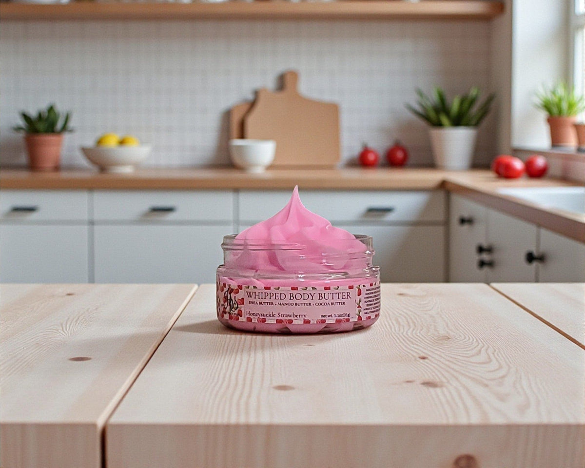 Honeysuckle Strawberry Whipped Body Butter Cream | Triple Butter Blend