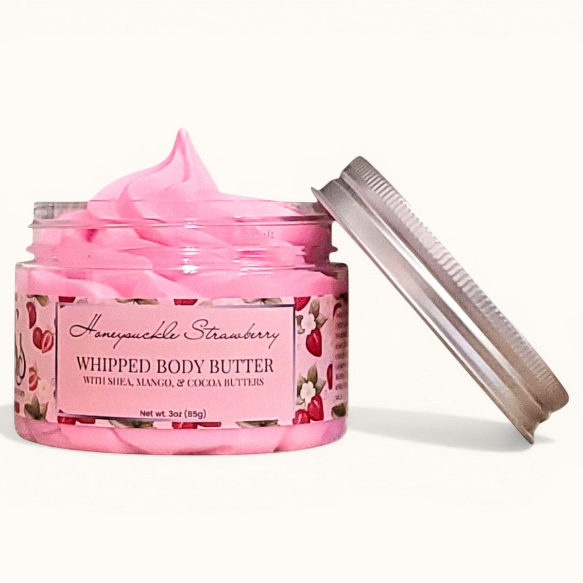 Honeysuckle Strawberry Whipped Body Butter Cream | Triple Butter Blend