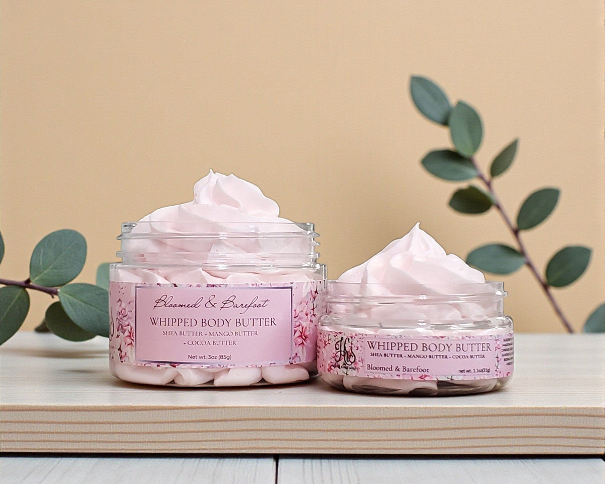 Bloomed & Barefoot Whipped Body Butter Cream | Triple Butter Blend