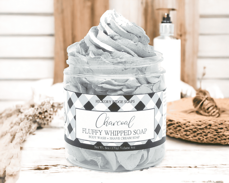 Charcoal Fluffy Whipped Soap Whipped Soap Hickory Ridge Soap Co.   