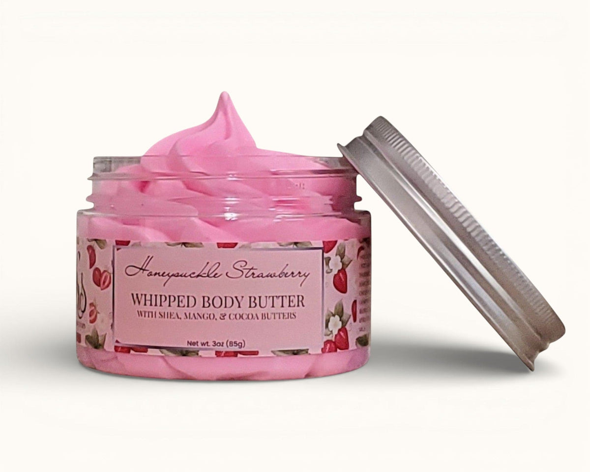 Honeysuckle Strawberry Whipped Body Butter Cream | Triple Butter Blend