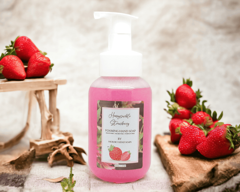 Honeysuckle Strawberry Foaming Hand Soap foaming hand soap Hickory Ridge Soap Co.   