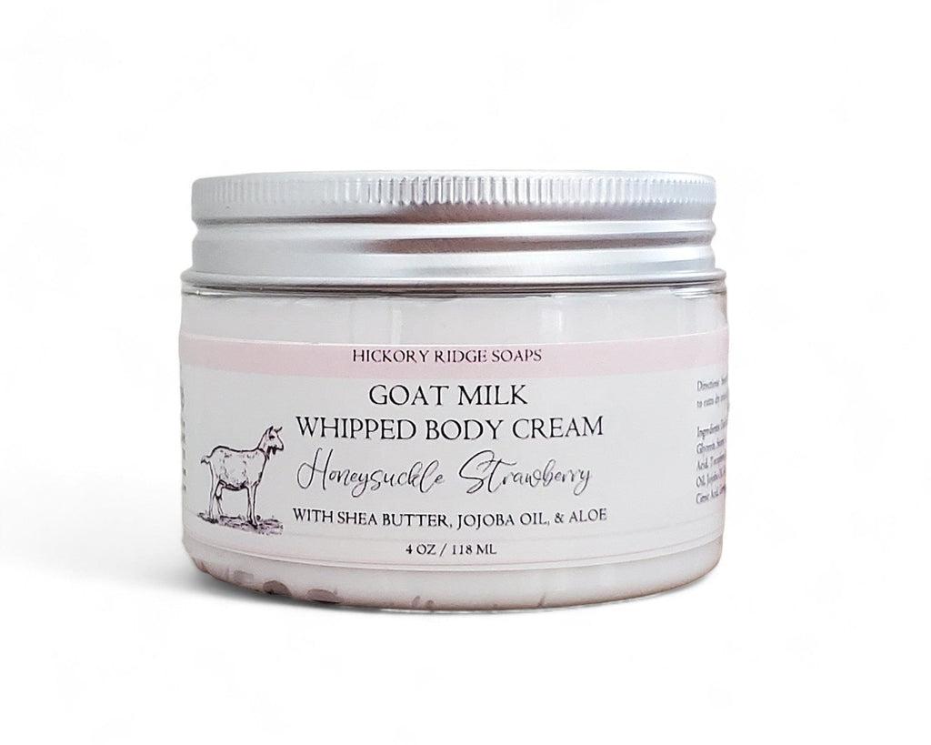 Honeysuckle Strawberry Goat Milk Whipped Body Cream cream lotion Hickory Ridge Soap Co.   