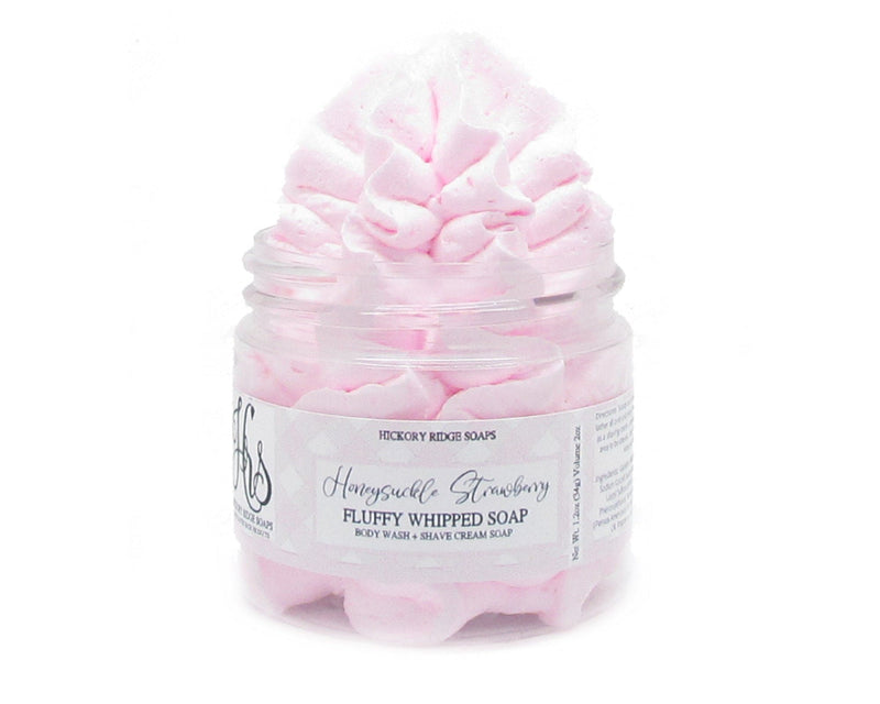 Honeysuckle Strawberry Travel Size Whipped Soap Whipped Soap Hickory Ridge Soap Co.   