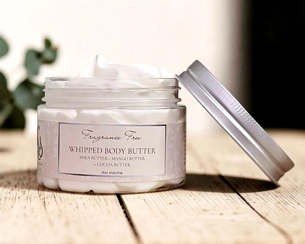 Fragrance Free Whipped Body Butter Cream | Triple Butter Blend