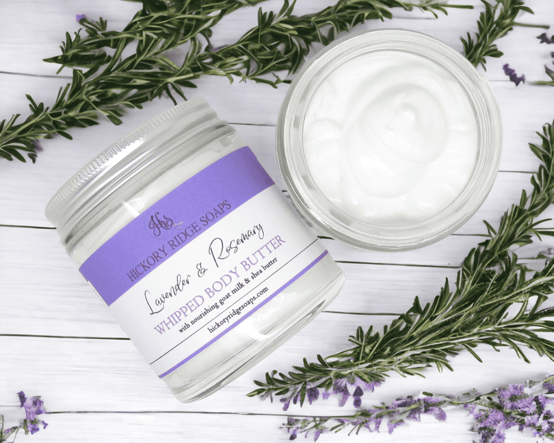 Lavender & Rosemary Ultimate Moisture Whipped Body Butter cream lotion Hickory Ridge Soap Co   