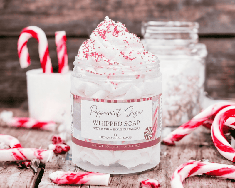 Peppermint Sugar Whipped Soap Whipped Soap Hickory Ridge Soap Co. 6oz  