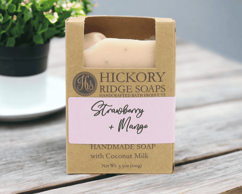 Strawberry + Mango Handmade Soap Soap Hickory Ridge Soap Co. Full Bar 3.5oz  