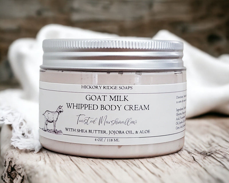 Toasted Marshmallow Goat Milk Whipped Body Cream whipped body butter Hickory Ridge Soap Co.   