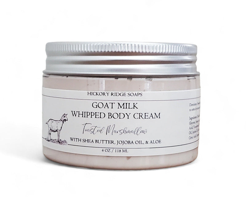 Toasted Marshmallow Goat Milk Whipped Body Cream whipped body butter Hickory Ridge Soap Co.   